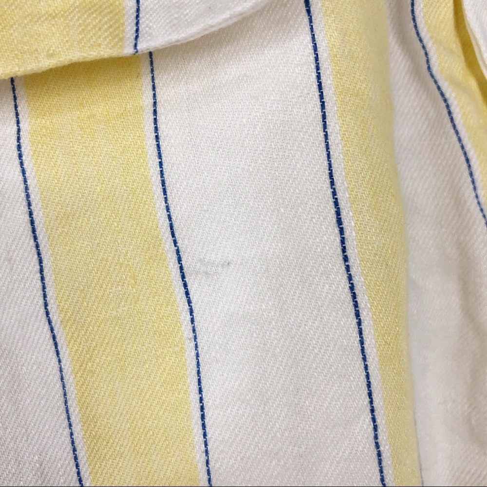 SOLD Frame Linen High Waisted Striped Belted Shorts - Picture 5 of 7